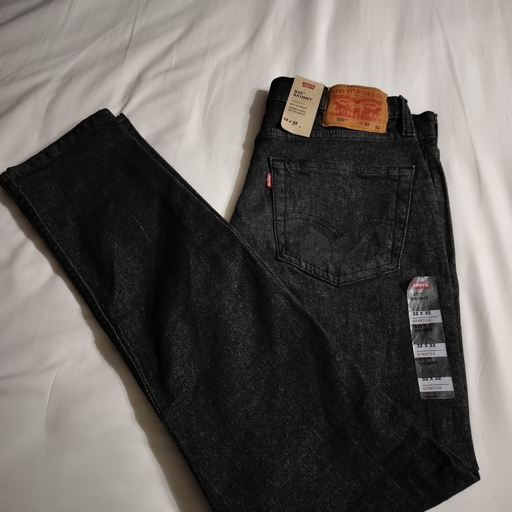 Levi's 510 Skinny Men's Black Jeans 32x32 New